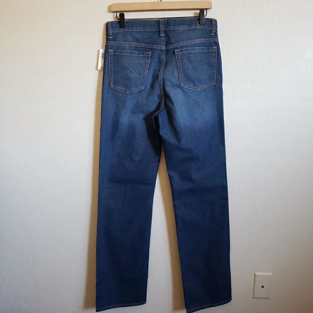 Old Navy Boy's Straight Non-Stretch Denim Jeans Dark Wash Size Big Kid's 18 NEW